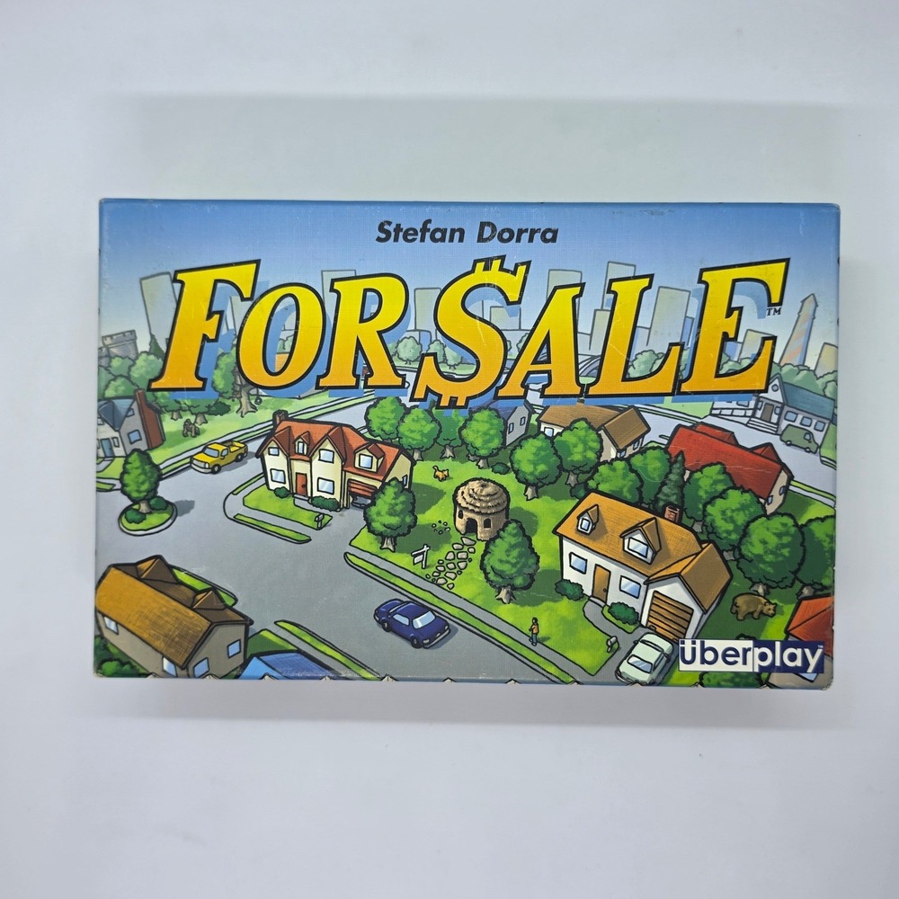 For Sale Board Game Uberplay Stefan Dorra Real Estate Bidding Card Game Complete